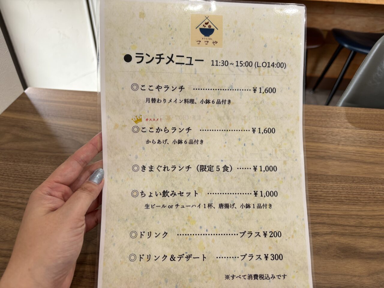 おうちごはんここやメニュー