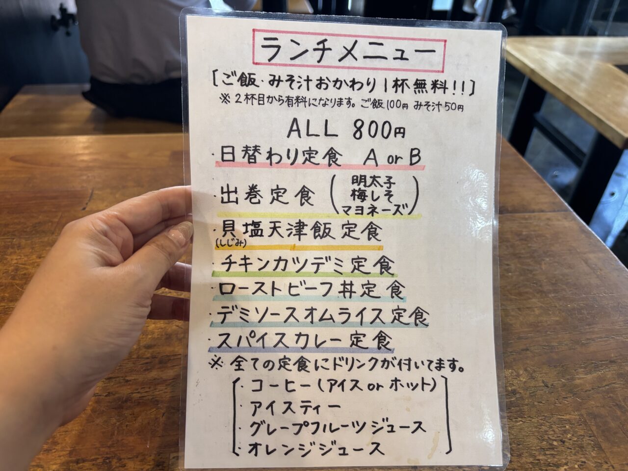 五軒屋メニュー
