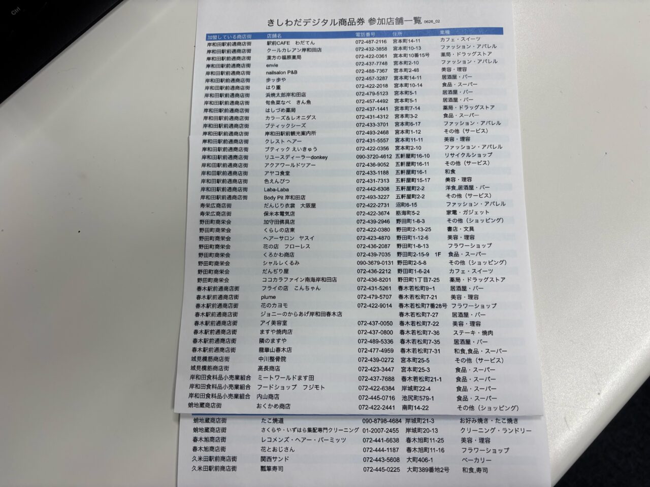 きしわだデジタル商品券チラシ