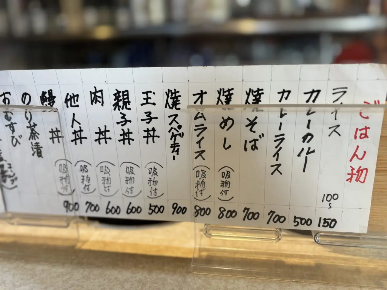 じもやメニュー