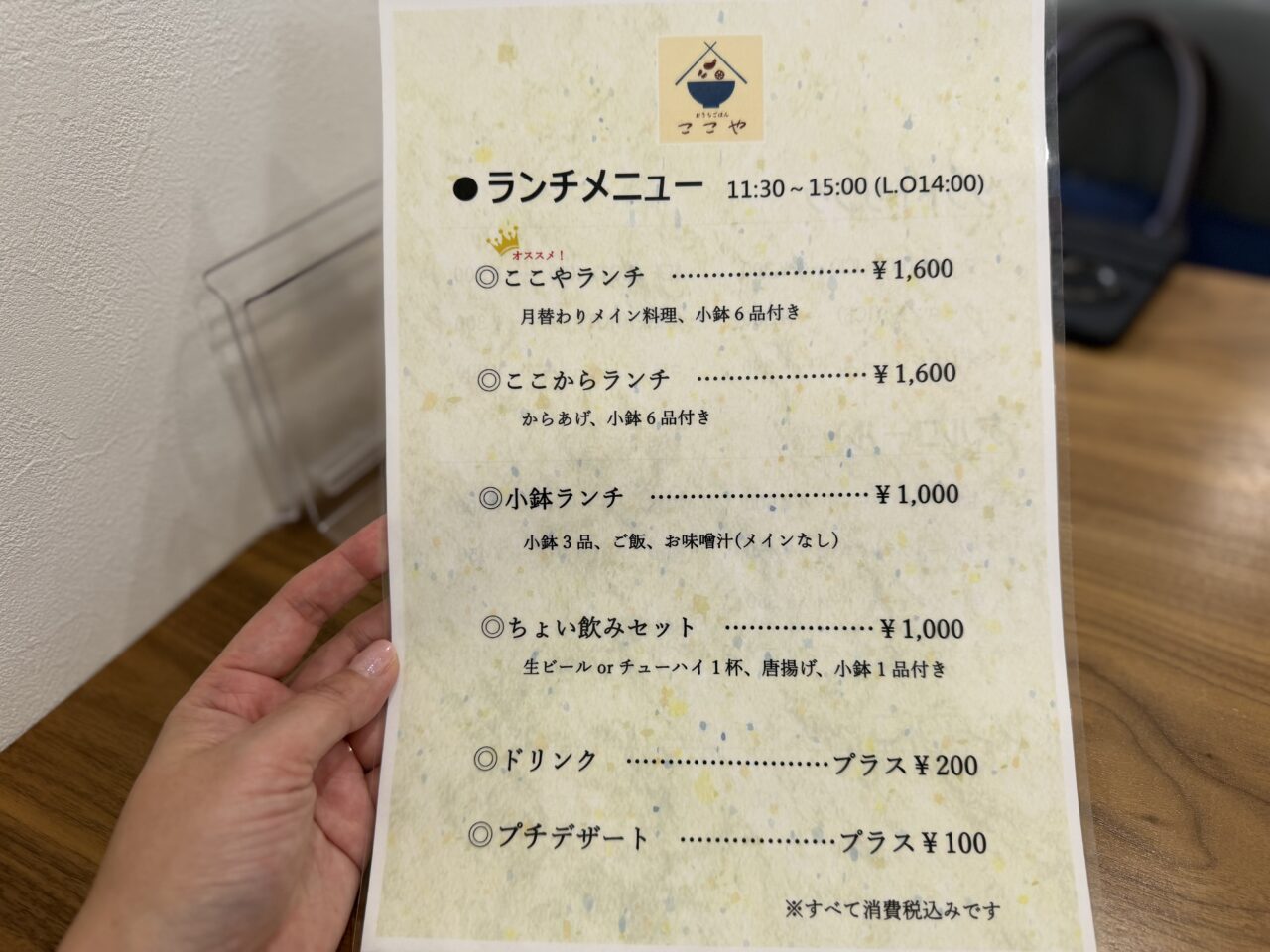 ここやメニュー